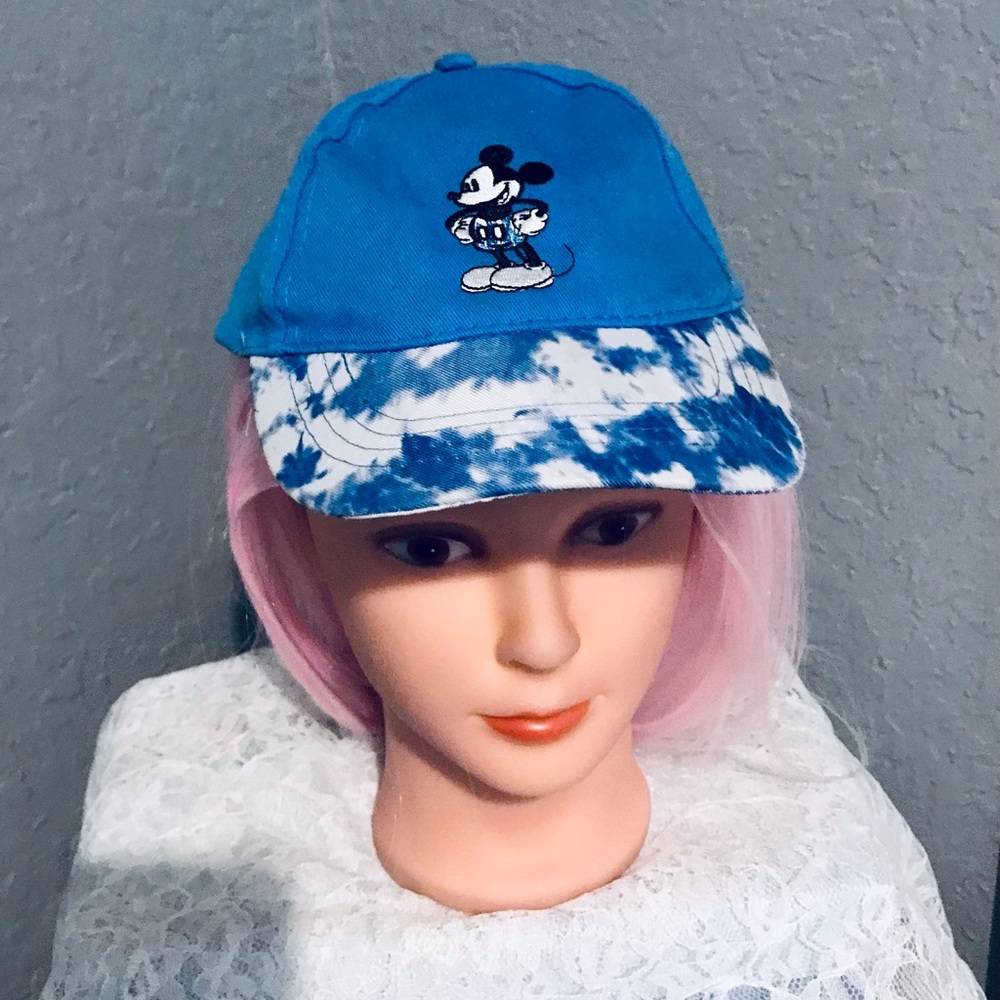 Disney Mickey Mouse blue tie dye ball cap hat youth snap back